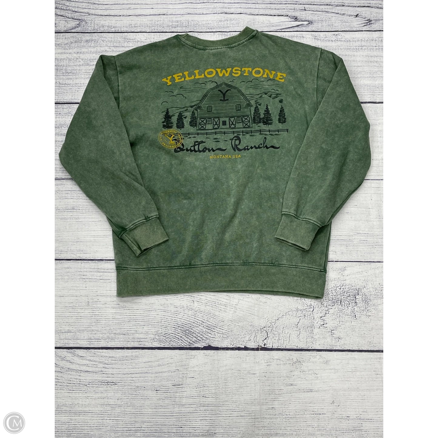 Sweatshirt Crewneck By Clothes Mentor In Green, Size: L