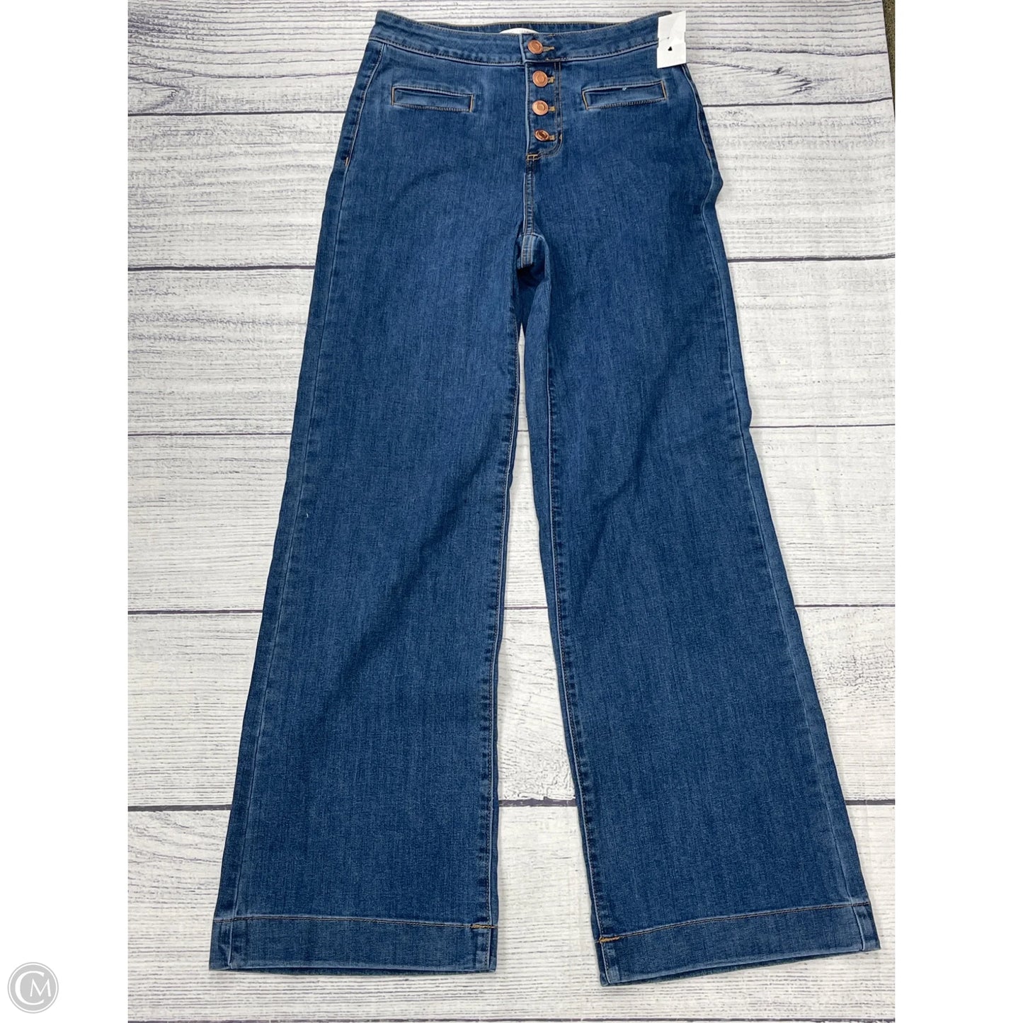 Jeans Wide Leg By Lc Lauren Conrad In Blue Denim, Size: 6