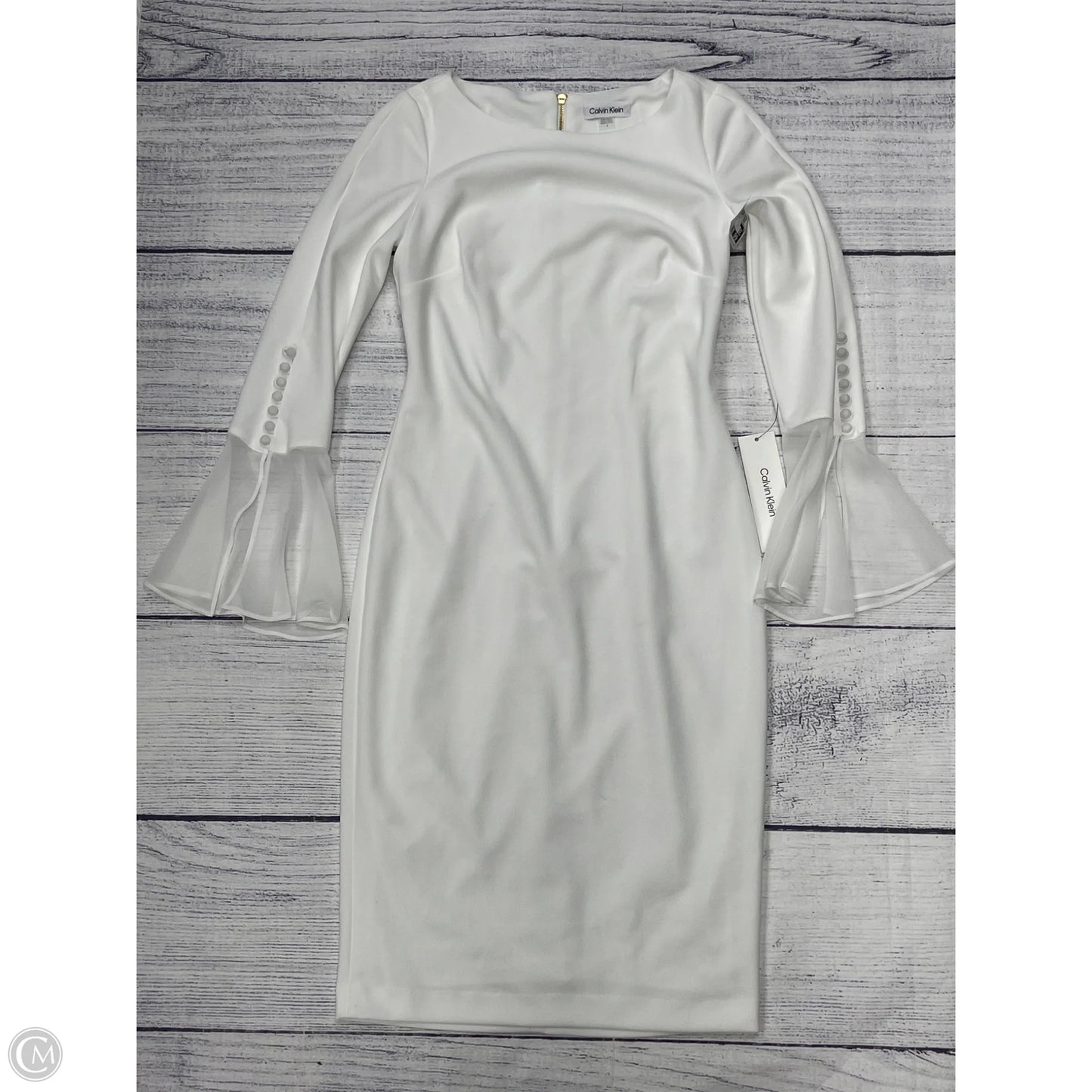 Dress Work By Calvin Klein In White, Size: 2