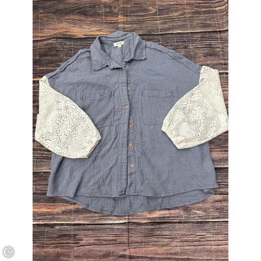 Top Long Sleeve By Oddi In Grey, Size: M