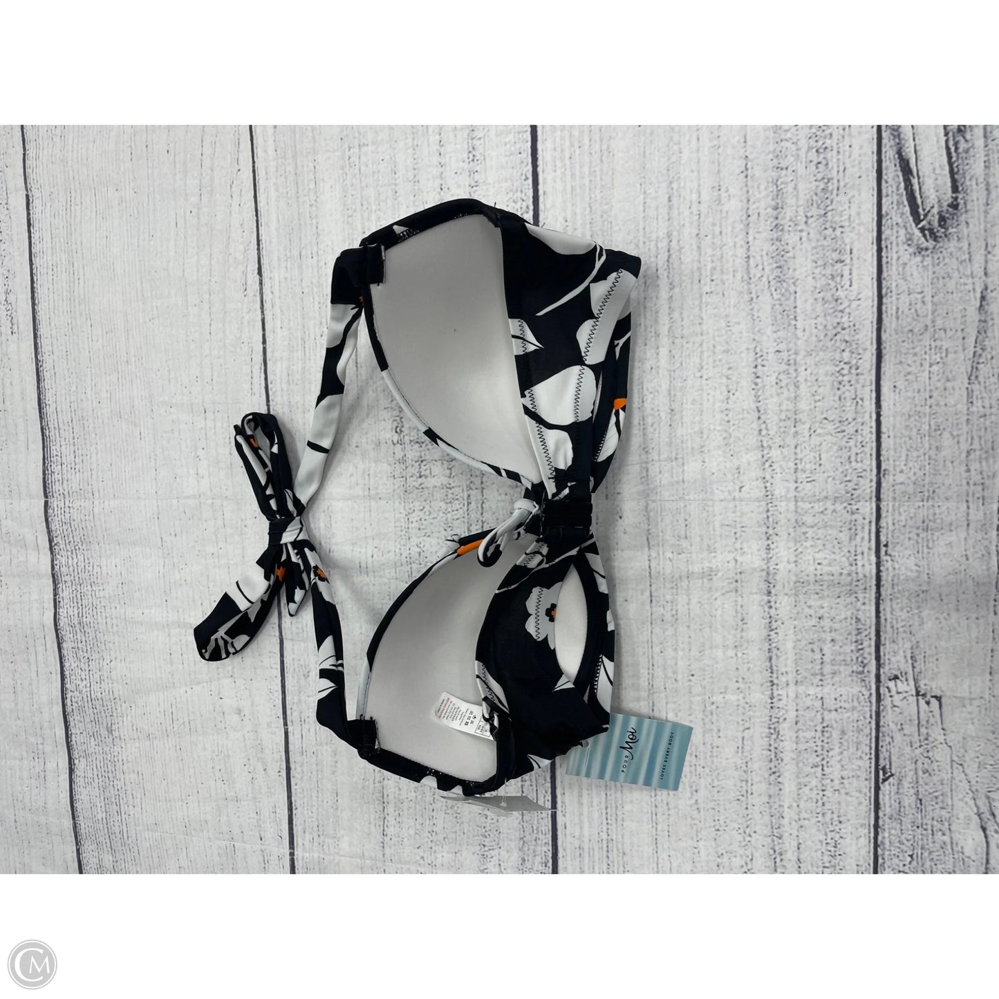 Swimsuit Top By Clothes Mentor In Black & White, Size: M