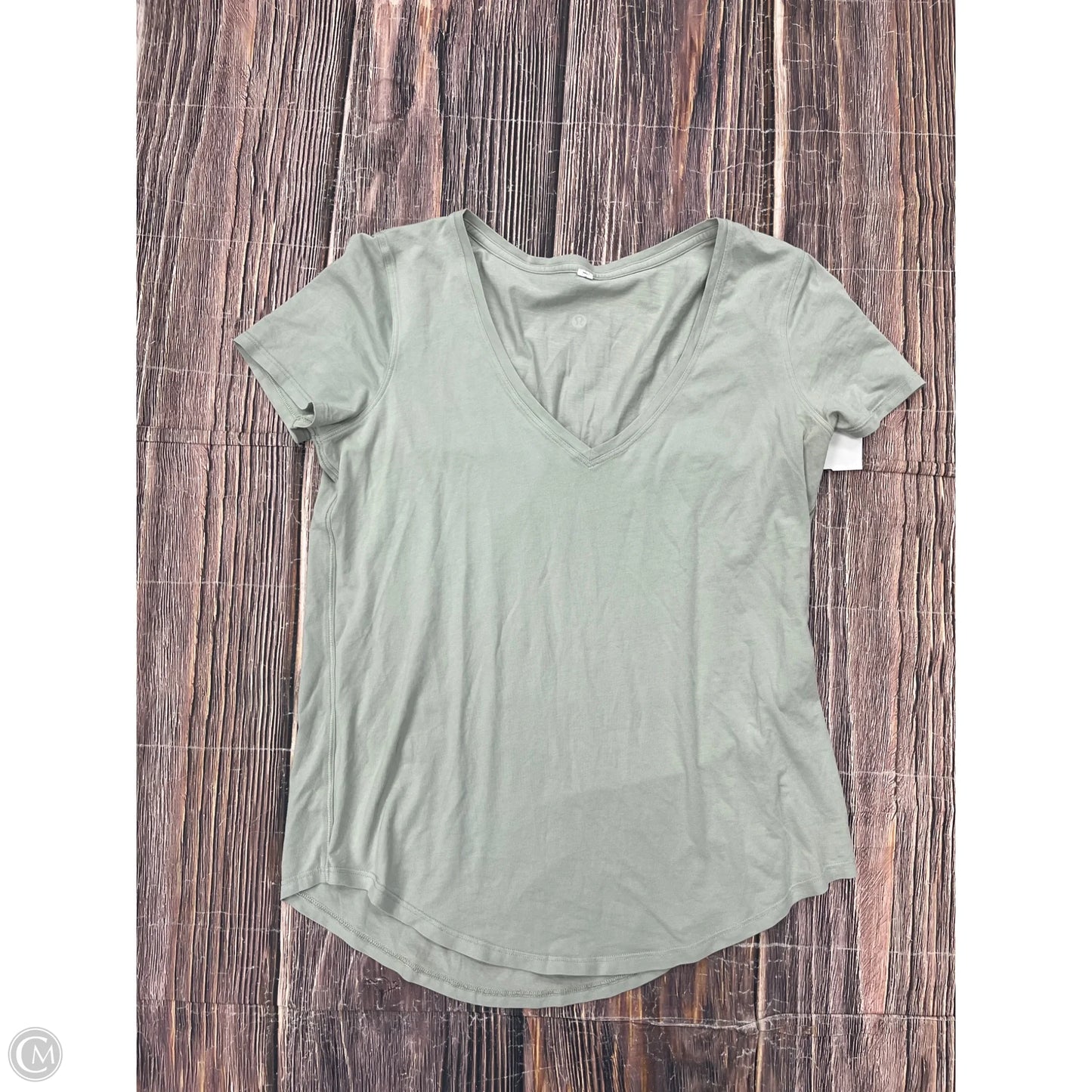 Athletic Top Short Sleeve By Lululemon In Green, Size: M