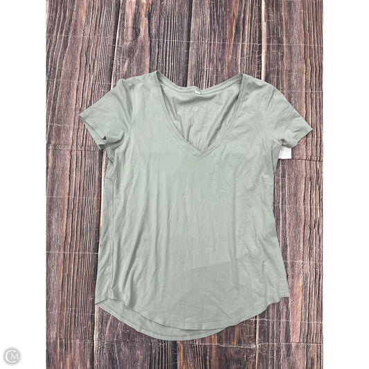 Athletic Top Short Sleeve By Lululemon In Green, Size: M