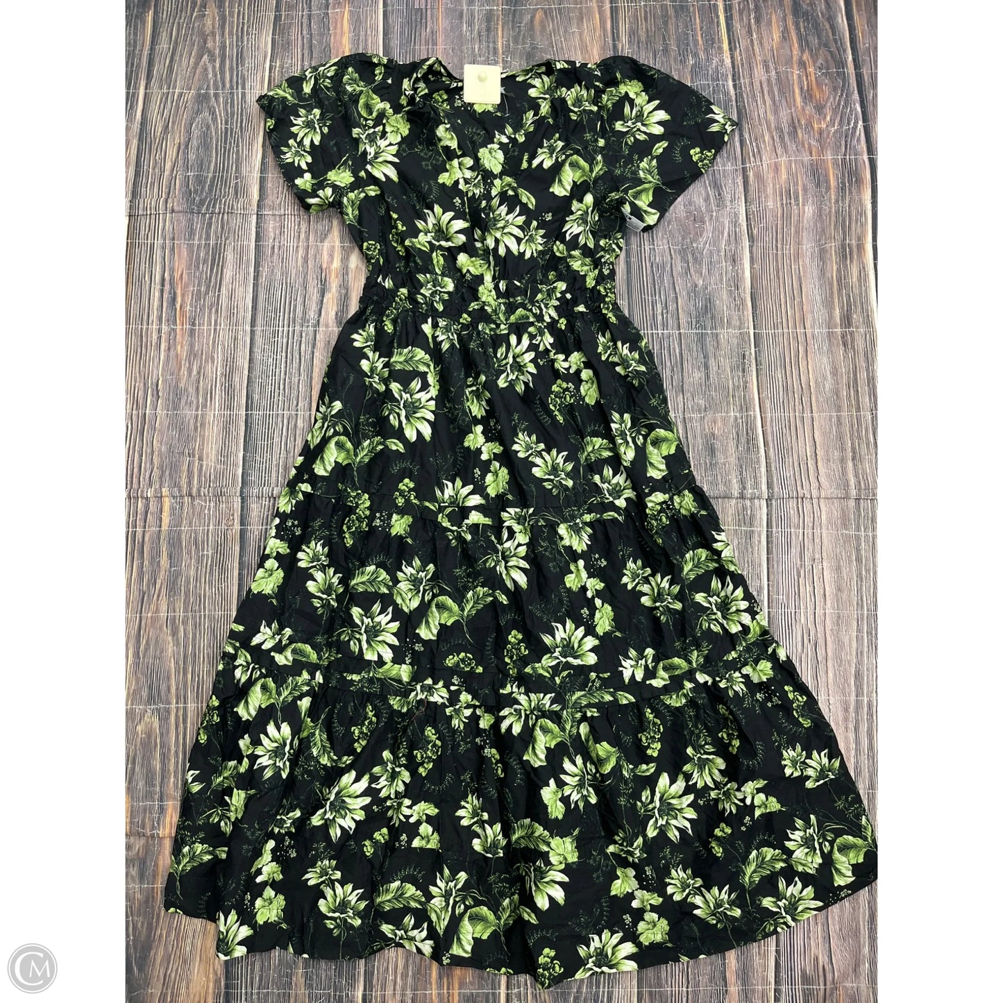 Dress Casual Maxi By Anthropologie In Black & Green, Size: Xl