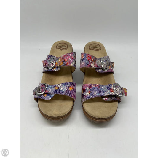 Sandals Heels Block By Dansko In Purple, Size: 11
