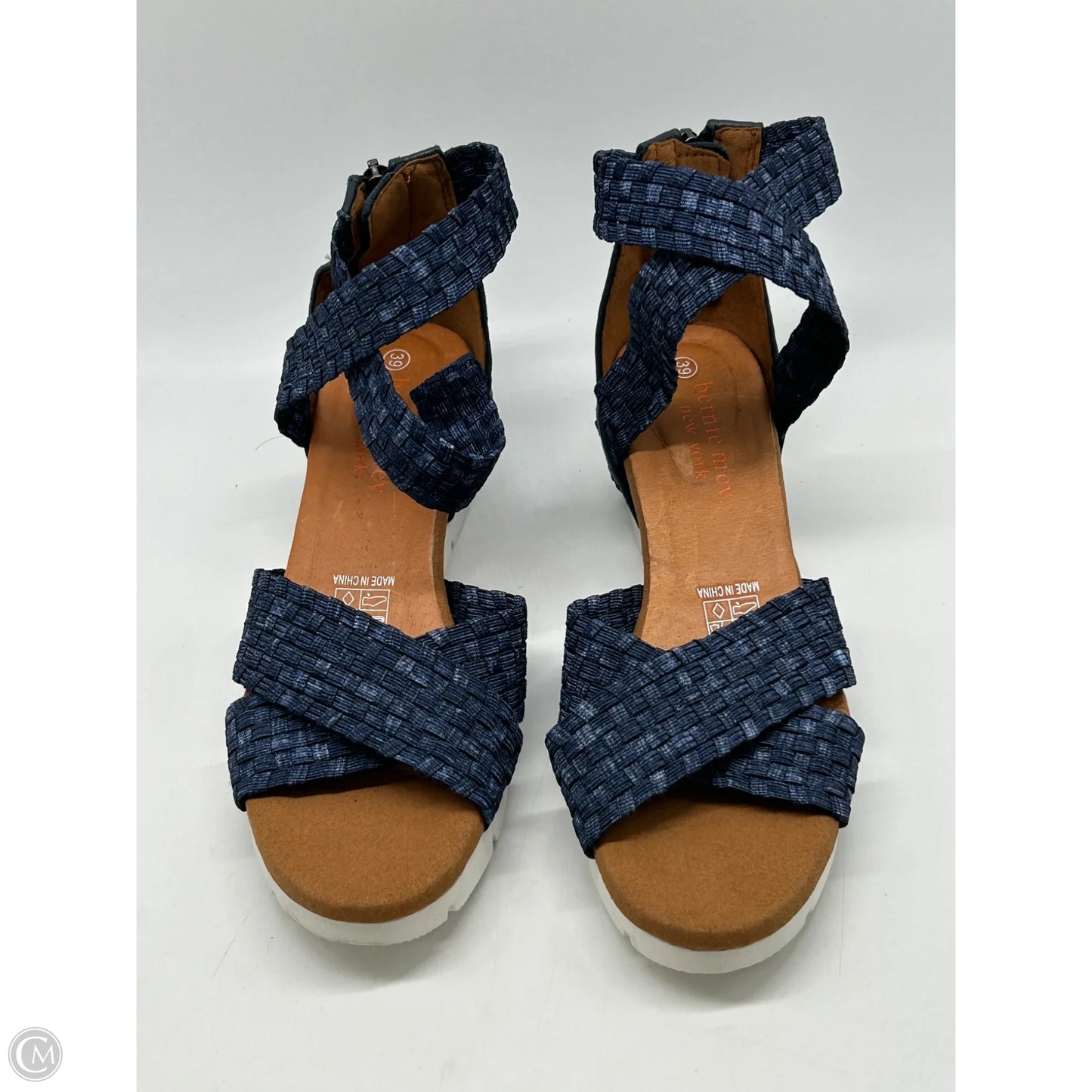 Sandals Heels Wedge By Bernie Mev In Blue, Size: 8.5