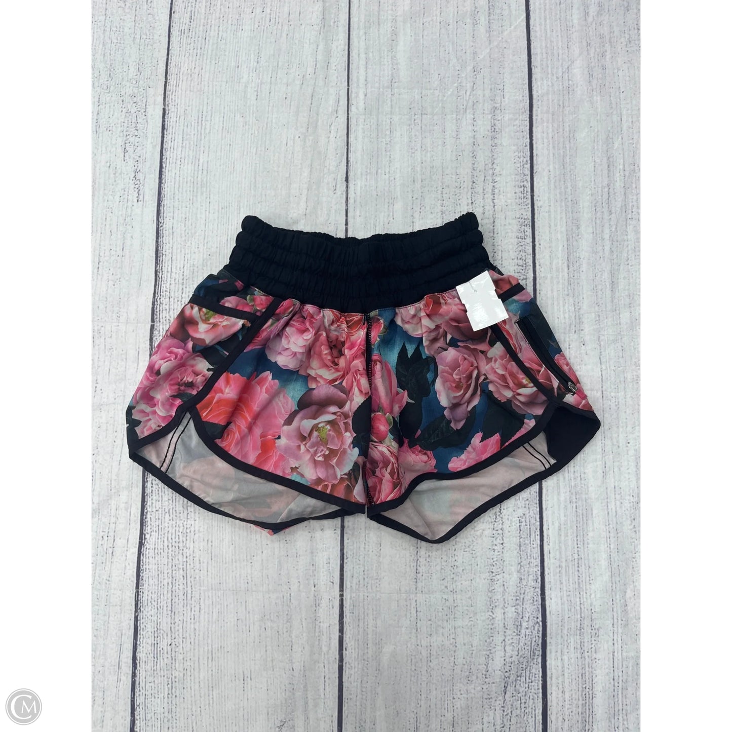 Athletic Shorts By Lululemon In Floral Print, Size: 4