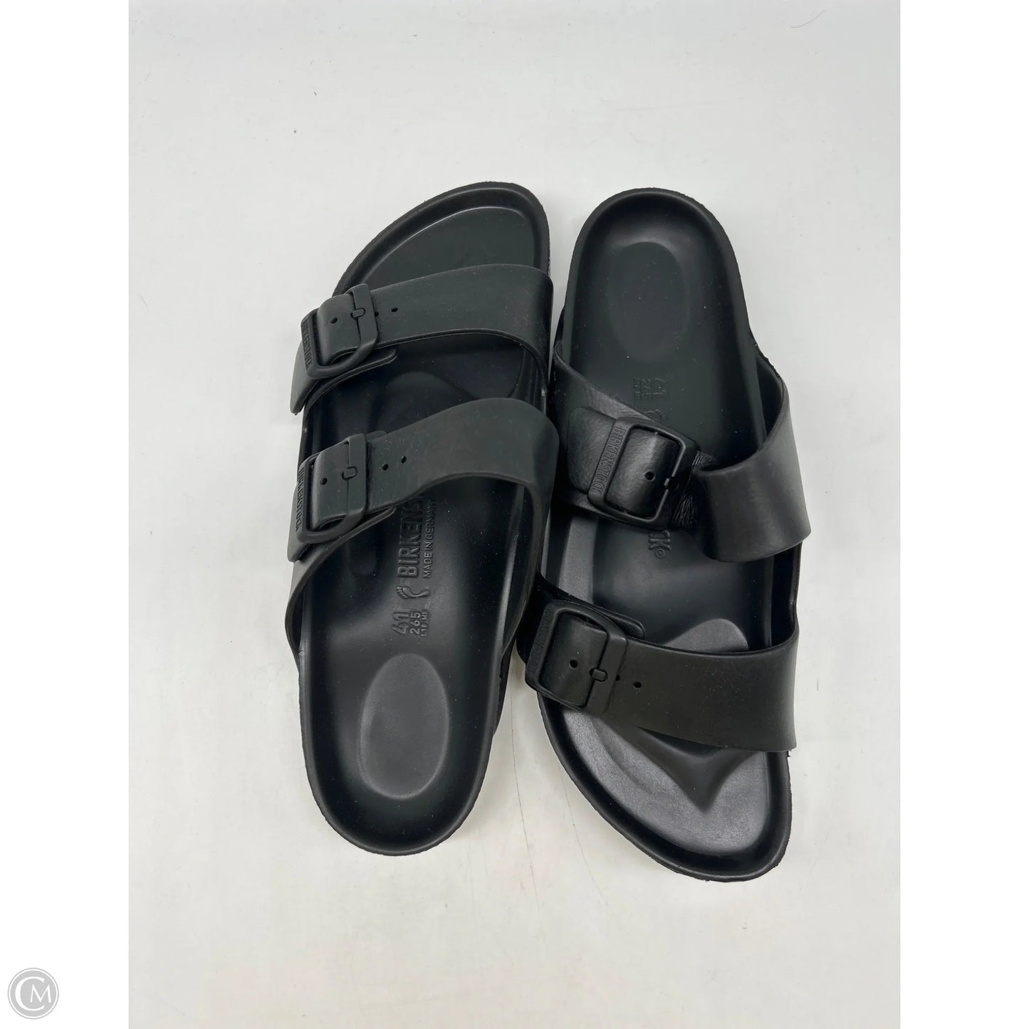 Sandals Flats By Birkenstock In Black, Size: 10