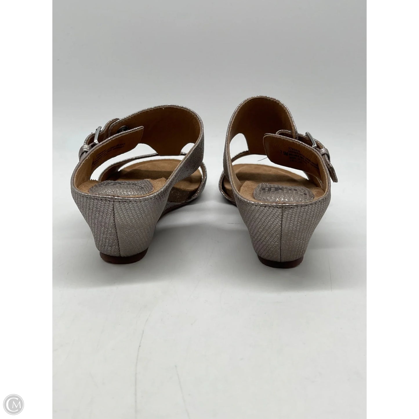 Sandals Heels Wedge By Sofft In Grey, Size: 7.5