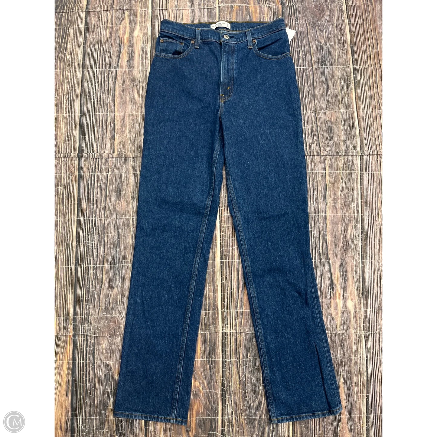 Jeans Straight By Abercrombie And Fitch In Blue Denim, Size: 4l