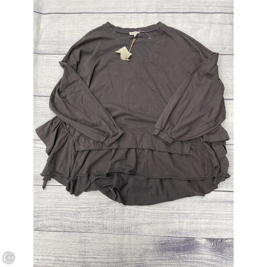 Top Long Sleeve By Easel In Grey, Size: S