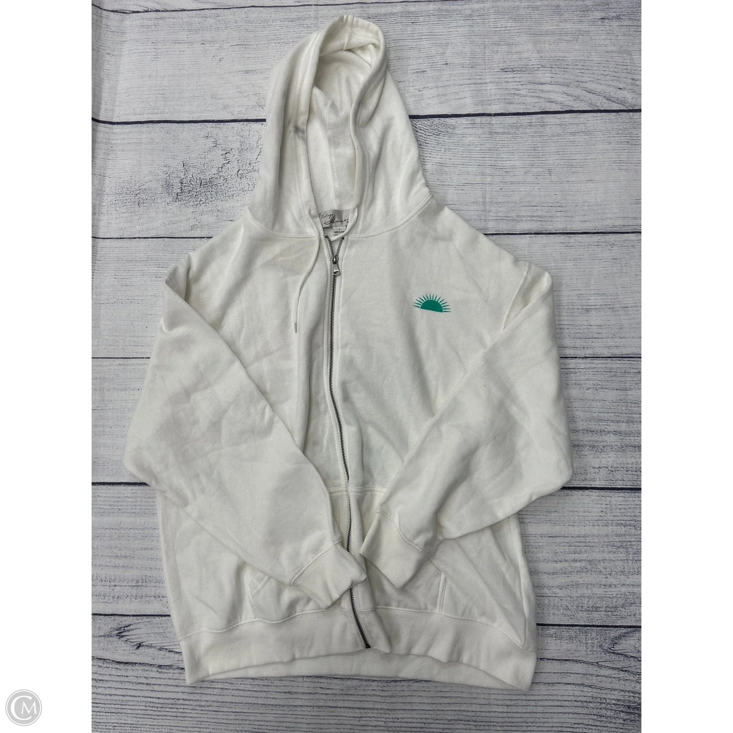 Sweatshirt Hoodie By Vintage Havana In White, Size: L