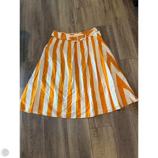 Skirt Midi By Boden In White & Yellow, Size: 12
