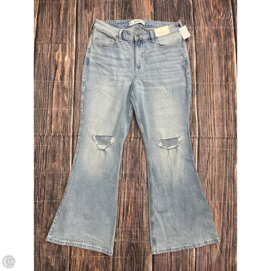 Jeans Flared By Hollister In Blue Denim, Size: 14