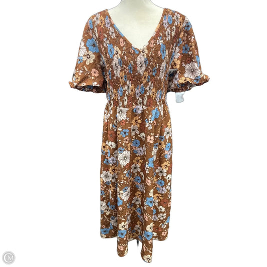 Dress Casual Maxi By Bloomchic In Brown, Size: 12