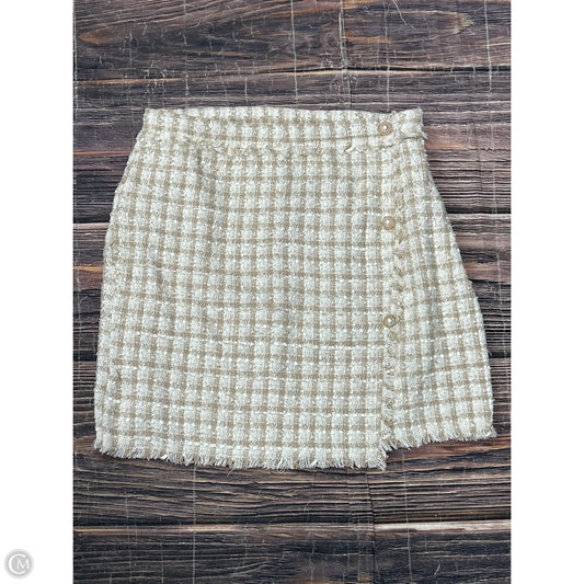 Skirt Mini & Short By Blu Pepper In Plaid Pattern, Size: L