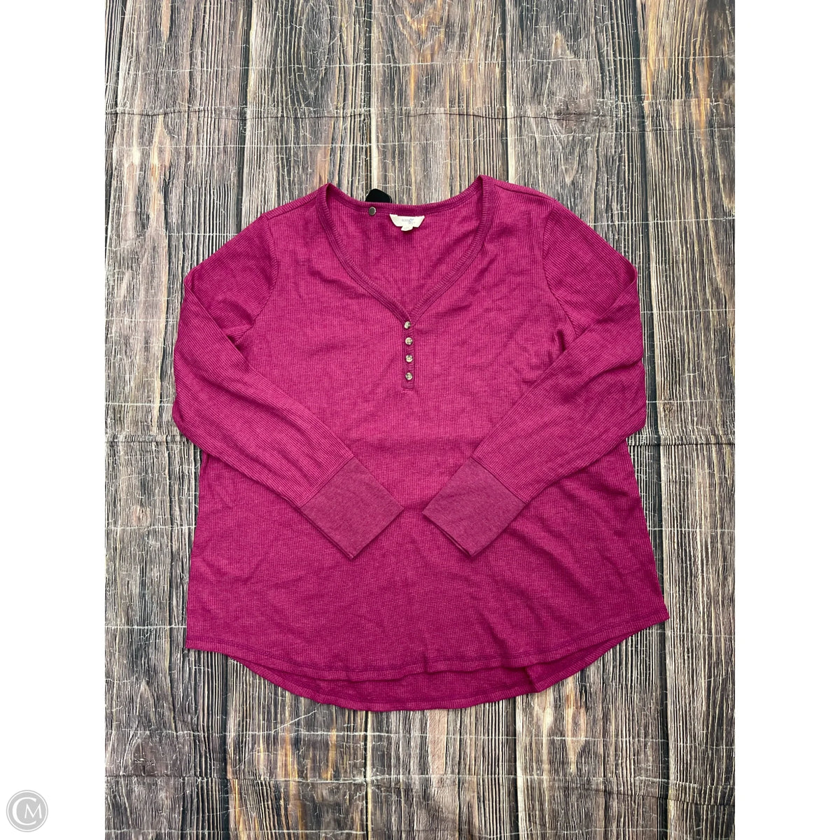 Top Long Sleeve Basic By Terra & Sky In Pink, Size: 2x