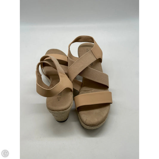 Sandals Heels Wedge By Dream Pairs In Tan, Size: 9