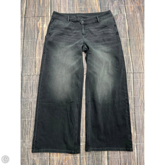Jeans Wide Leg By Halara In Black Denim, Size: L