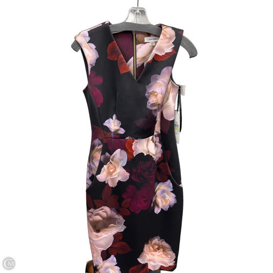 Dress Work By Calvin Klein In Floral Print, Size: 4