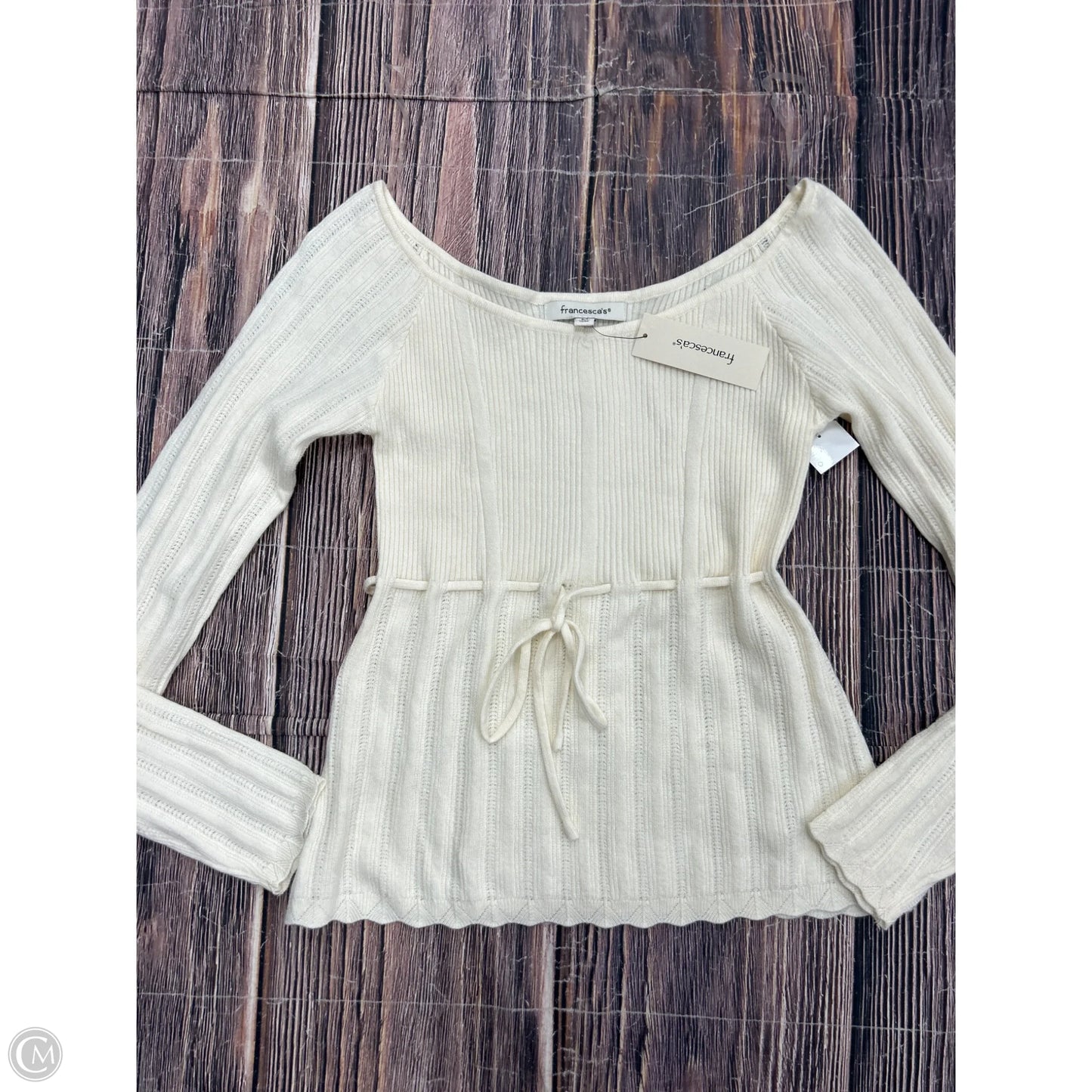 Top Long Sleeve By Francesca's In Cream, Size: M