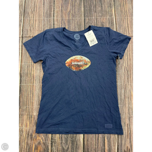 Top Short Sleeve By Life Is Good In Blue, Size: M