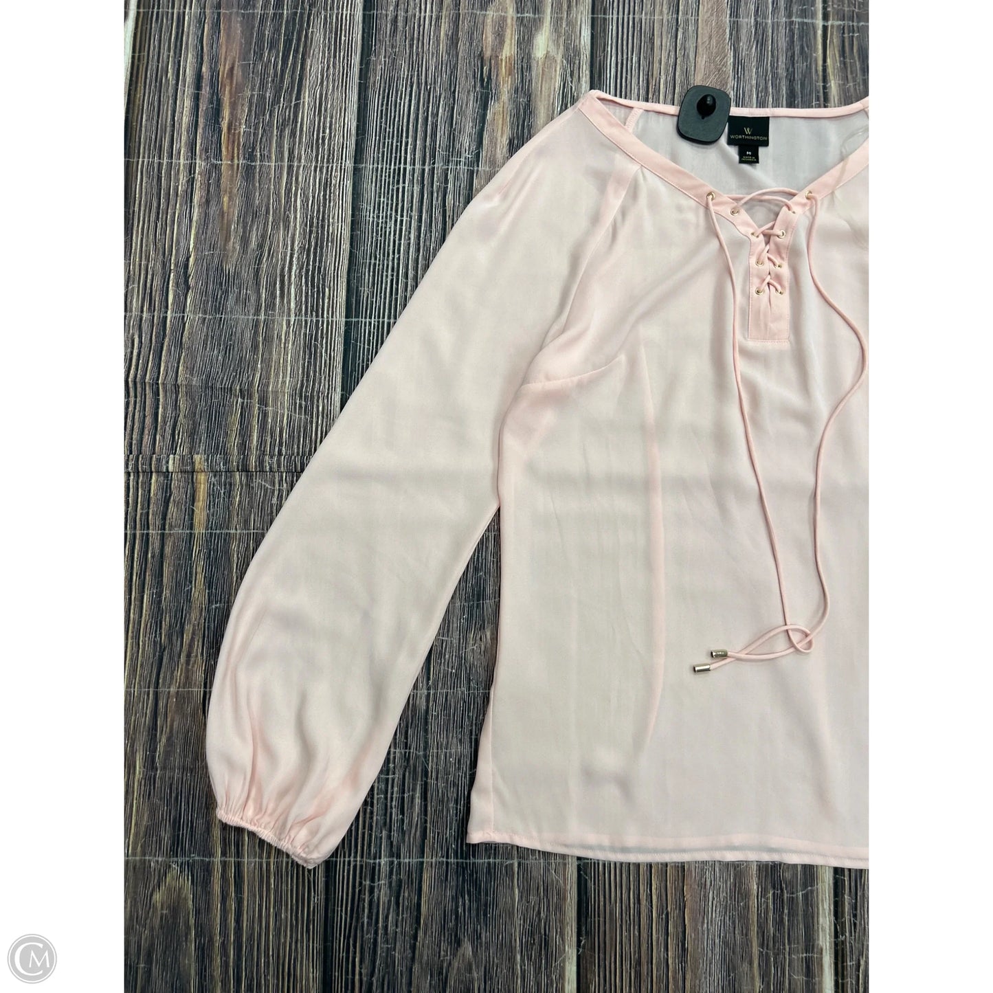 Top Long Sleeve By Worthington In Pink, Size: M