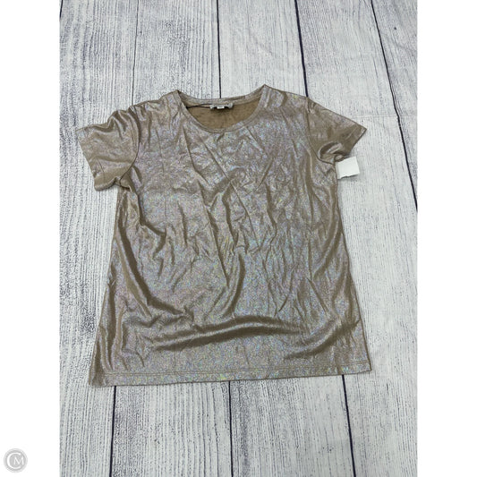 Top Short Sleeve By Molly Bracken In Gold, Size: Xs