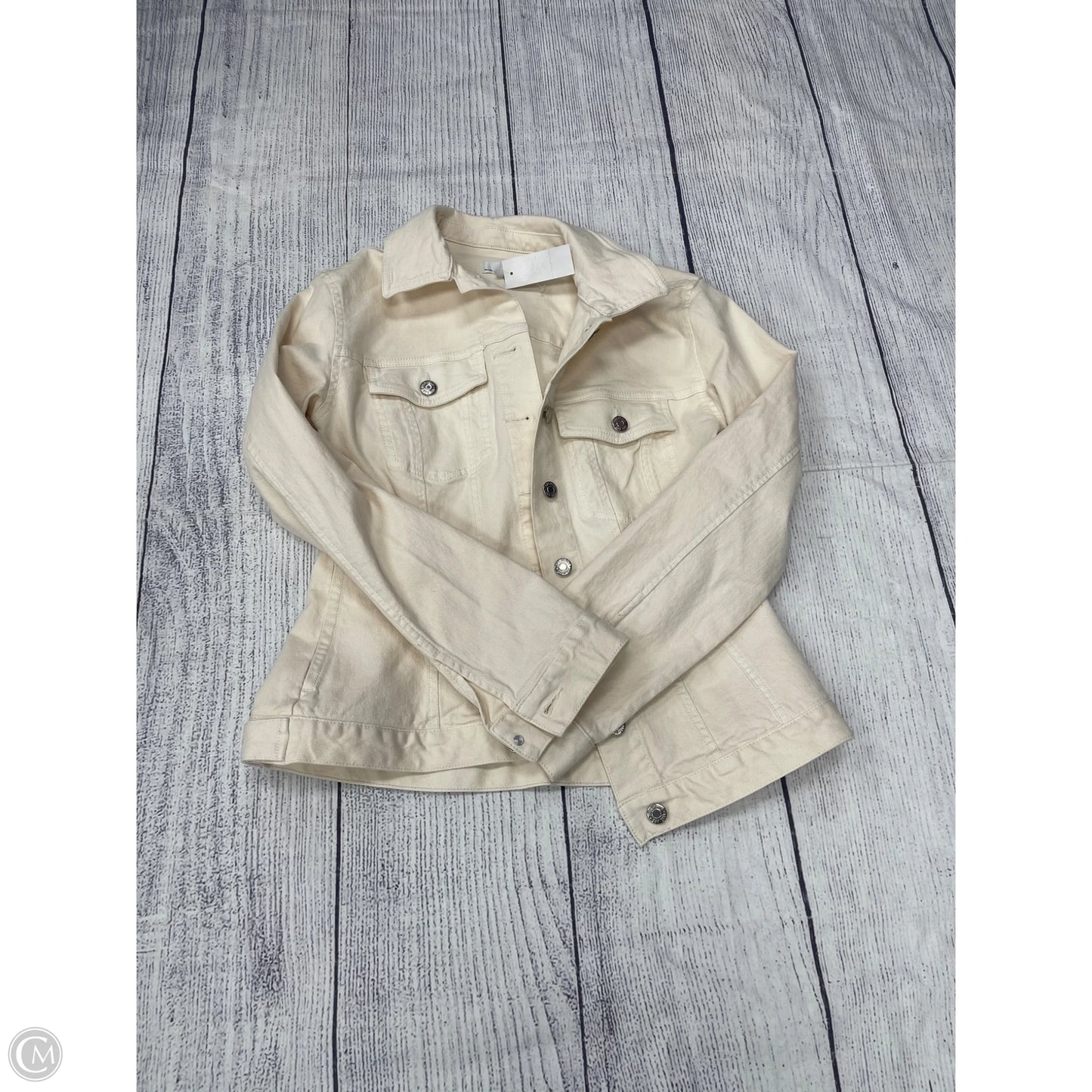 Jacket Denim By Loft In Cream, Size: Xs
