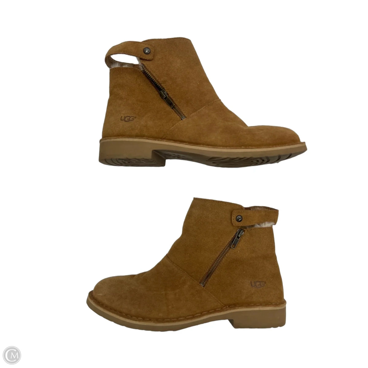 Boots Designer By Ugg In Brown, Size: 9