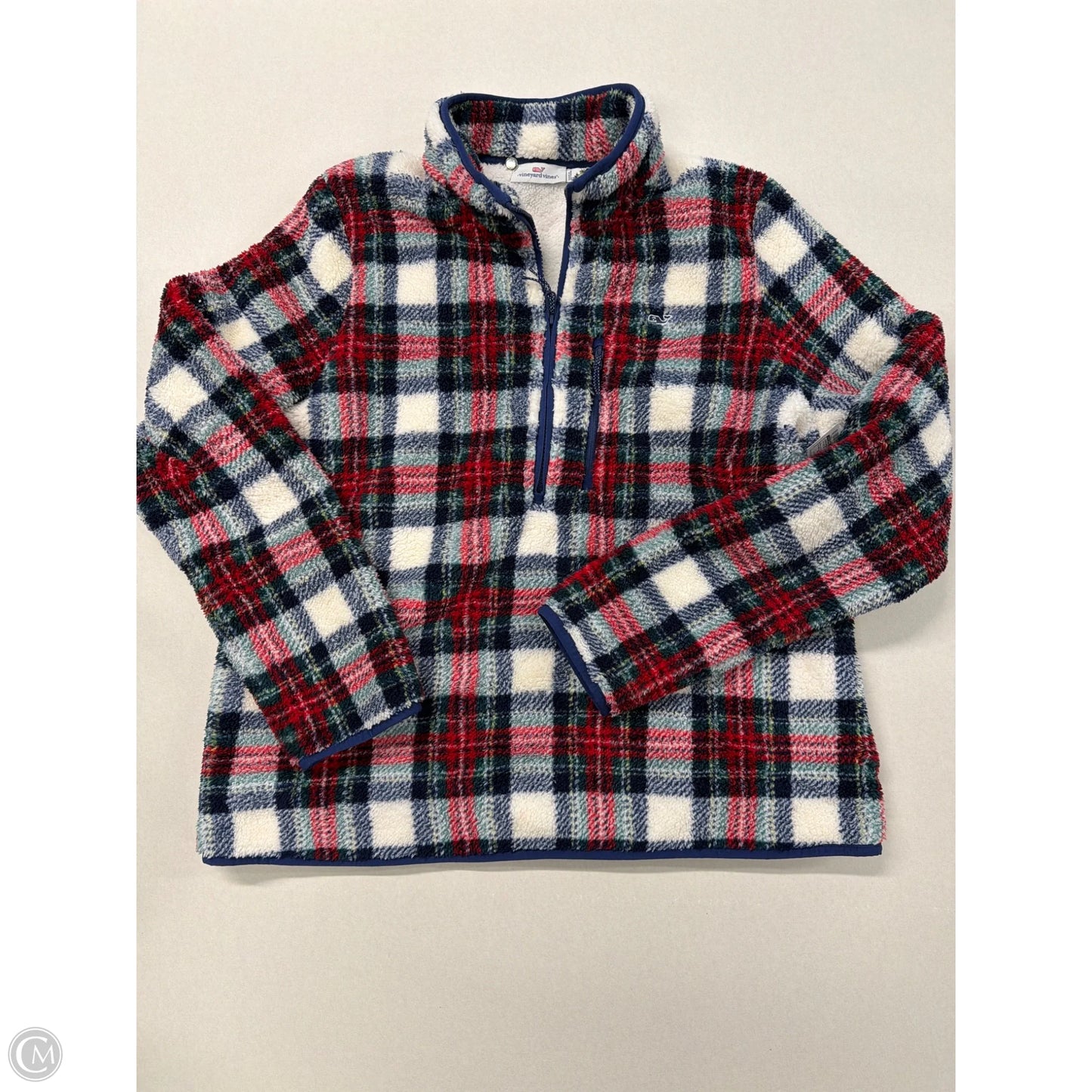Jacket Faux Fur & Sherpa By Vineyard Vines In Plaid Pattern, Size: L