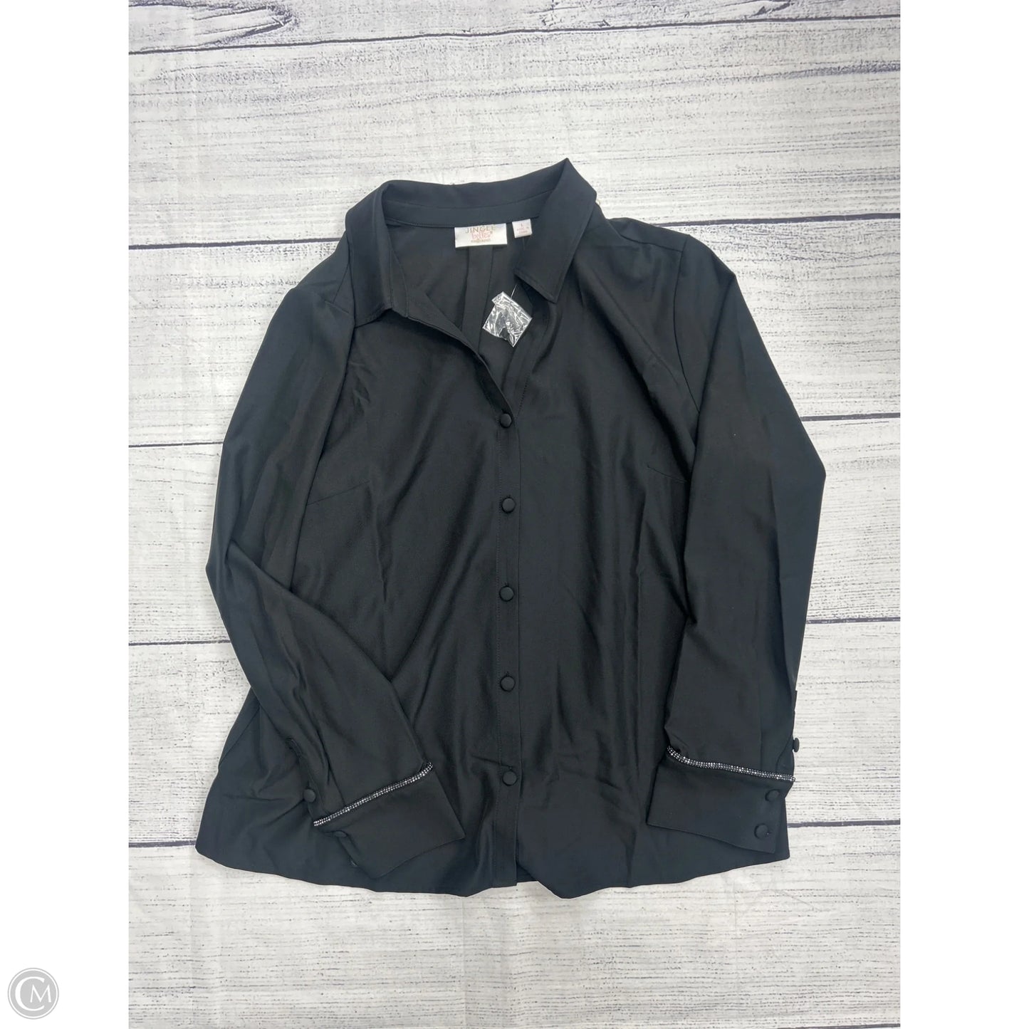 Top Long Sleeve By Belle By Kim Gravel In Black, Size: L