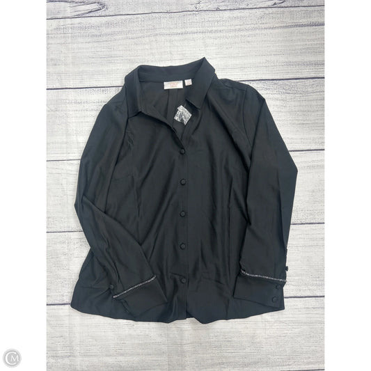 Top Long Sleeve By Belle By Kim Gravel In Black, Size: L