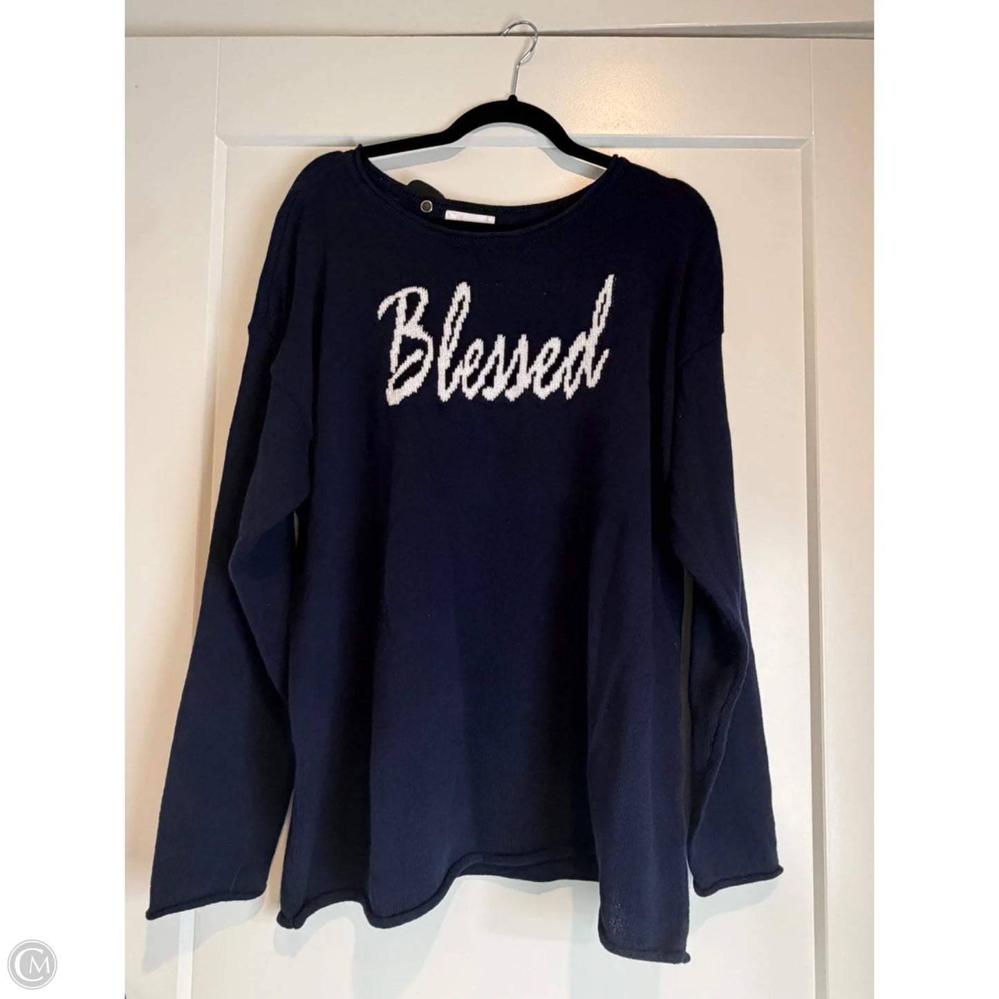 Sweater By Belle By Kim Gravel In Blue, Size: L