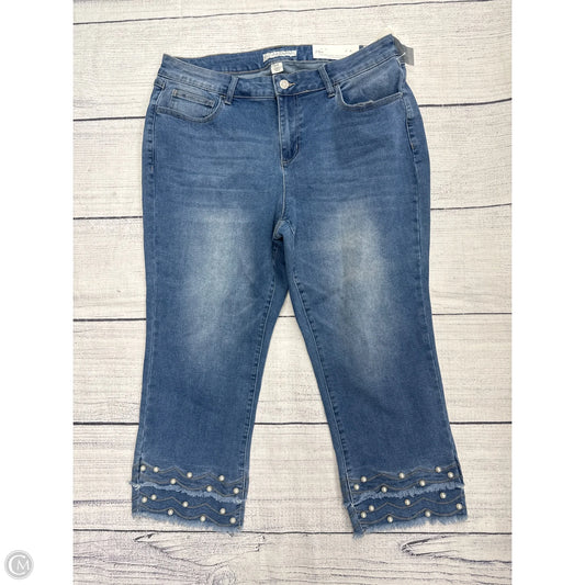 Jeans Cropped By Cato In Blue Denim, Size: 16
