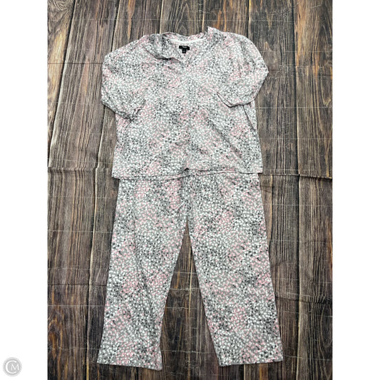 Pajamas 2pc By Simply Vera In Grey & Pink, Size: L
