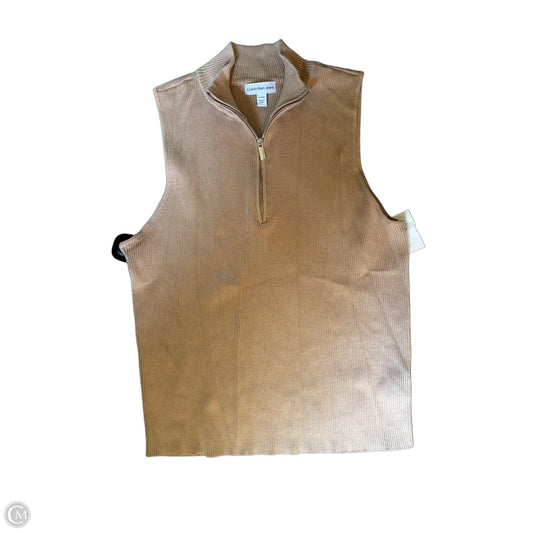 Top Sleeveless By Calvin Klein In Brown, Size: Xl