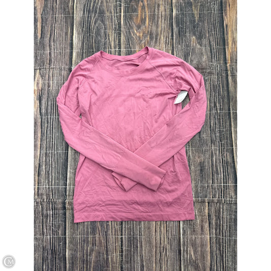 Athletic Top Long Sleeve Crewneck By Lululemon In Pink, Size: 4