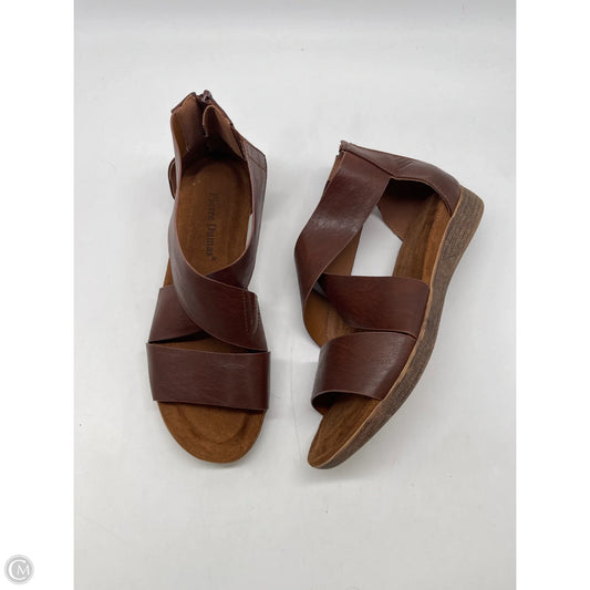 Sandals Heels Wedge By Pierre Dumas In Brown, Size: 7