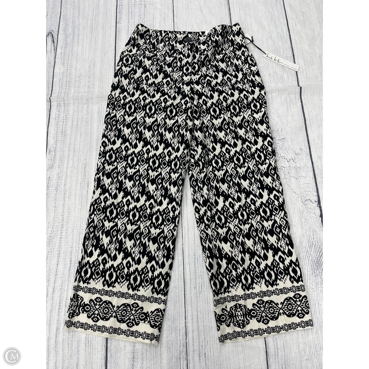 Pants Wide Leg By Nicole Miller In Black & White, Size: 6