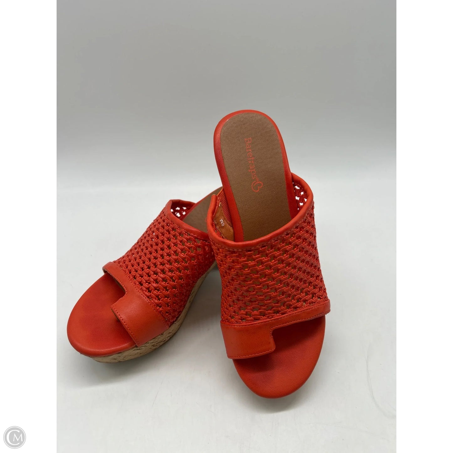 Sandals Heels Wedge By Bare Traps In Orange, Size: 6