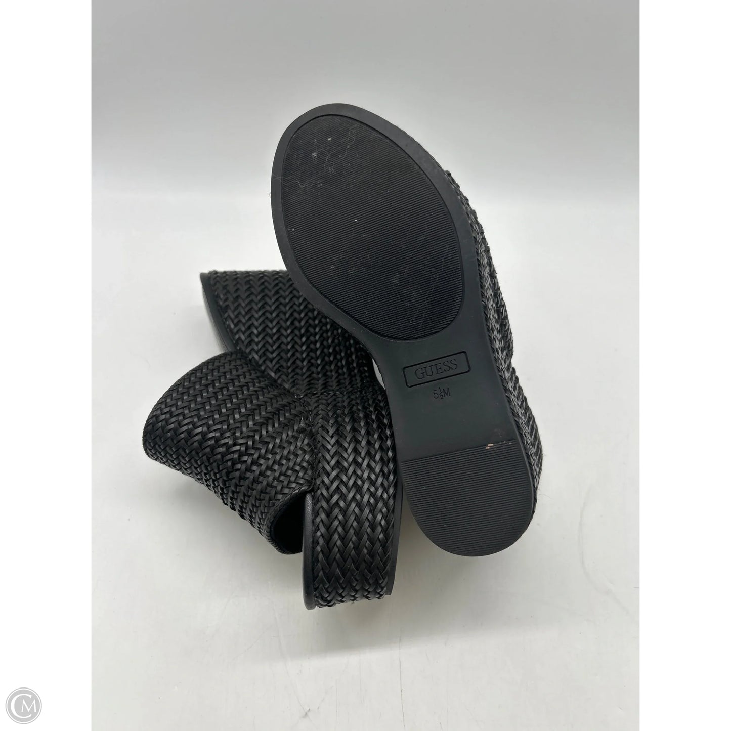 Sandals Heels Wedge By Guess In Black, Size: 5.5