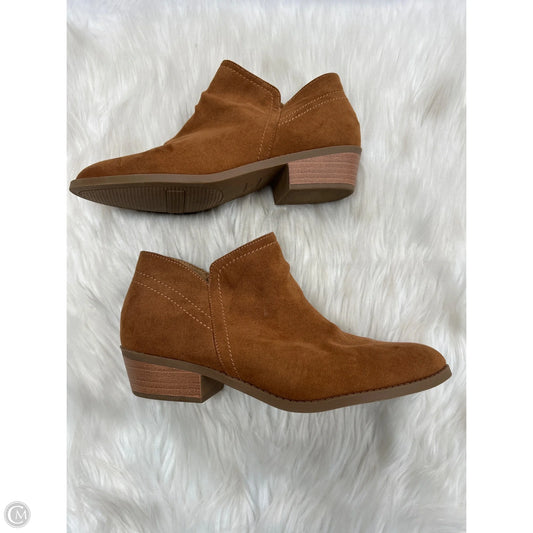 Boots Ankle Heels By Time And Tru In Brown, Size: 9