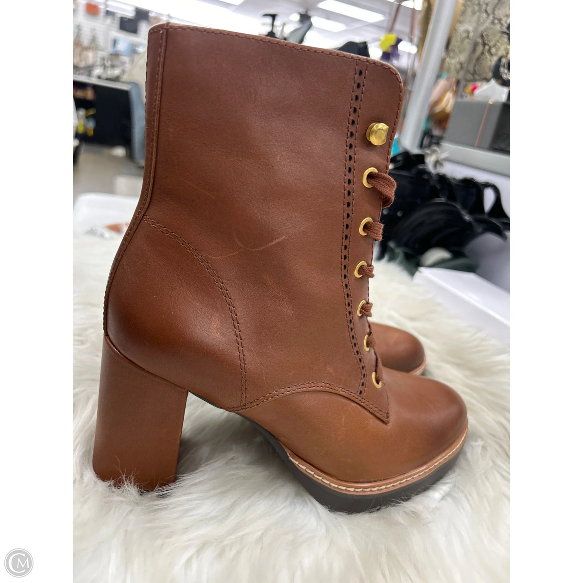 Boots Ankle Heels By Naturalizer In Brown, Size: 8