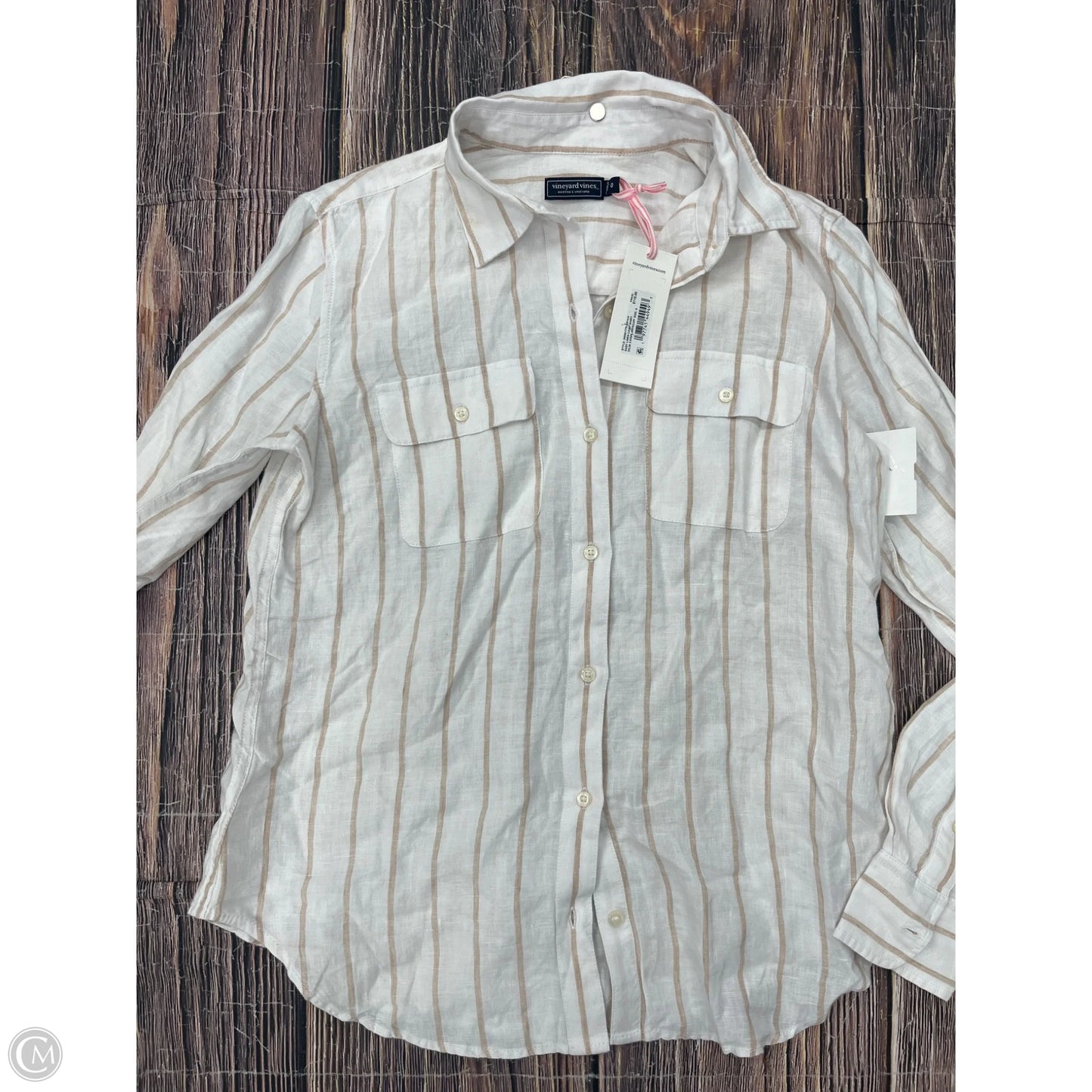 Top Long Sleeve By Vineyard Vines In White, Size: 0