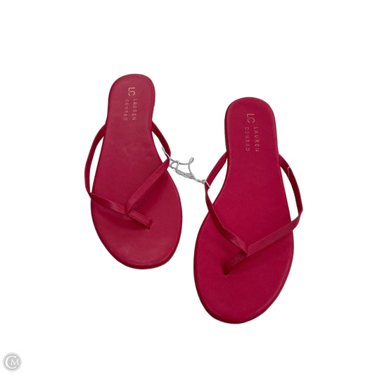 Sandals Flip Flops By Lc Lauren Conrad In Red, Size: 7