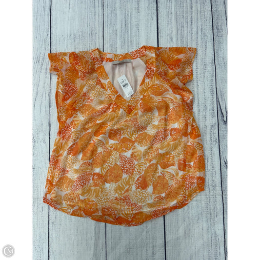 Top Short Sleeve By Loft In Orange, Size: S