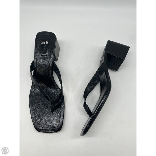 Sandals Heels Block By Zara In Black, Size: 11.5