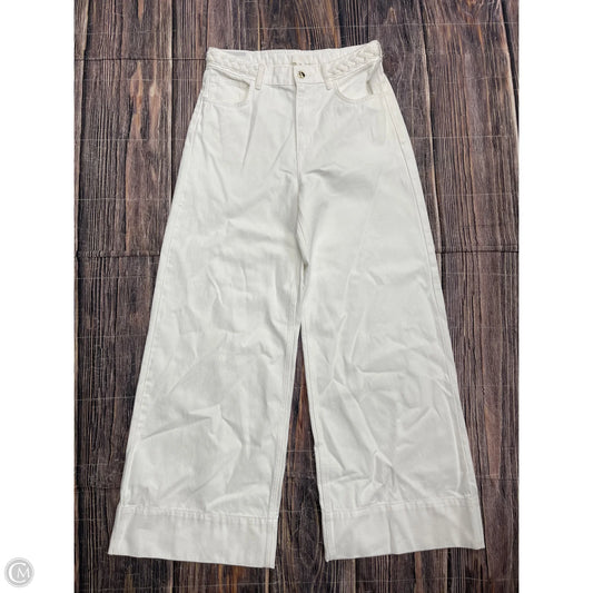 Jeans Wide Leg By H&m In White, Size: 8