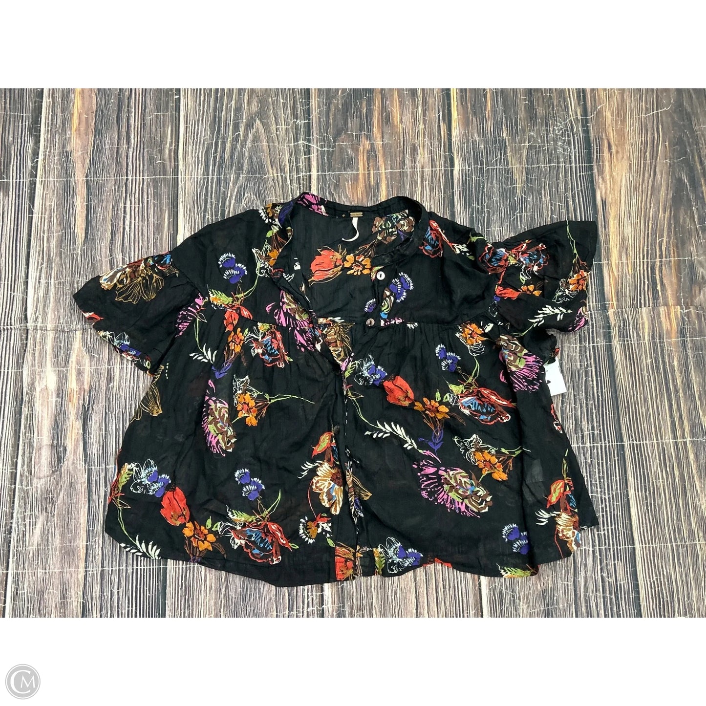 Top Short Sleeve By Free People In Black, Size: M